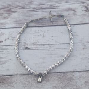Silver Tone NW Bracelet with Cross Charm - Heavy Tarnish